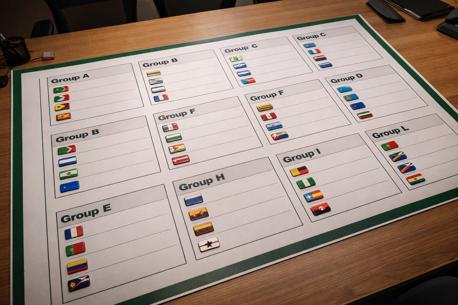 Composizione dei 12 gironi del Mondiale