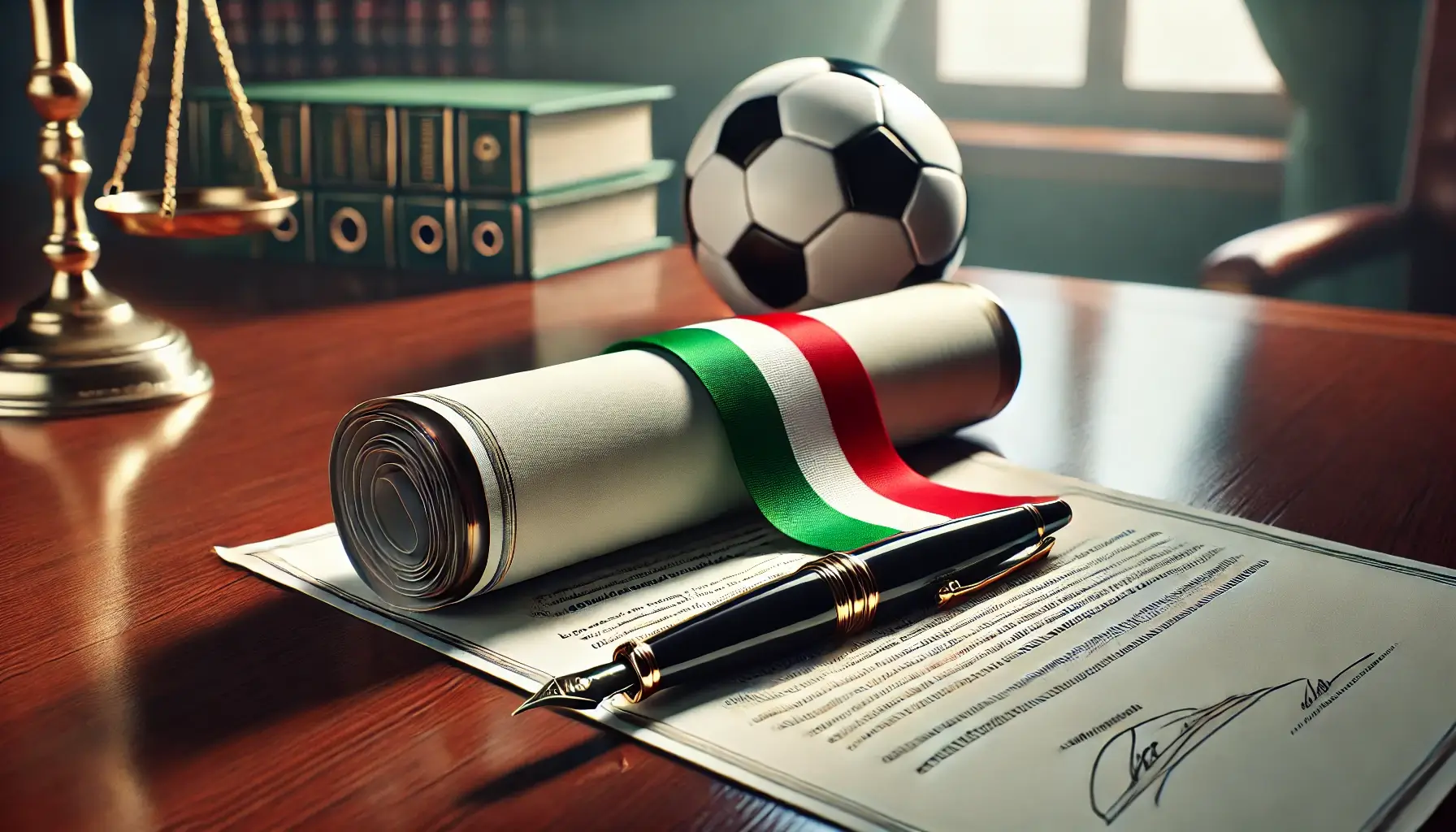 Documento ufficiale con bandiera italiana e simbolo dello sport